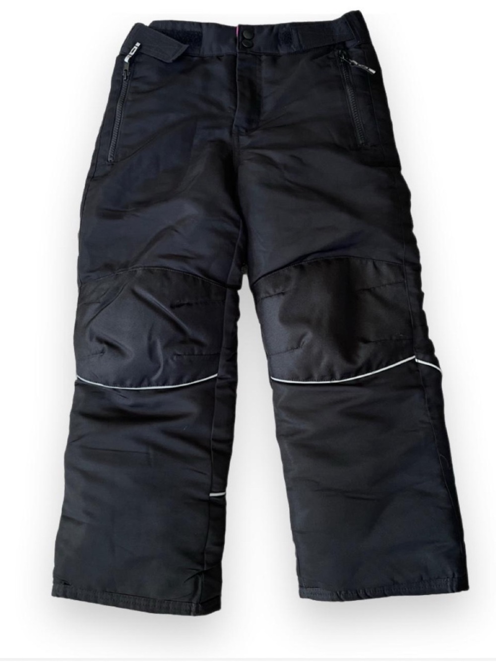 Falls Creek Black Kids Snow Pants with Reflective Trim
